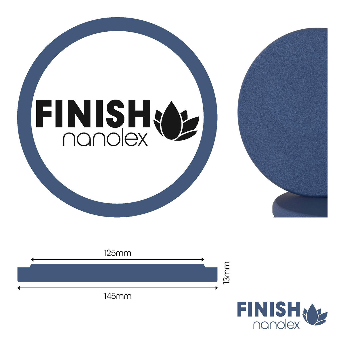 Nanolex Polishing Pad 145x13x125, Soft, Dark Blue x3