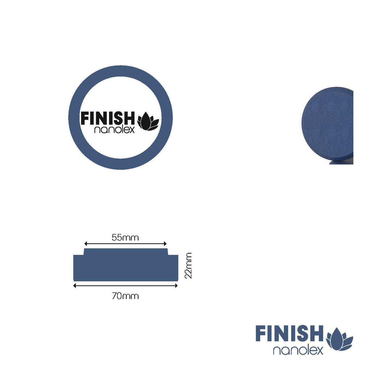 Nanolex Polishing Pad 70x22x55, Soft, Dark Blue x5
