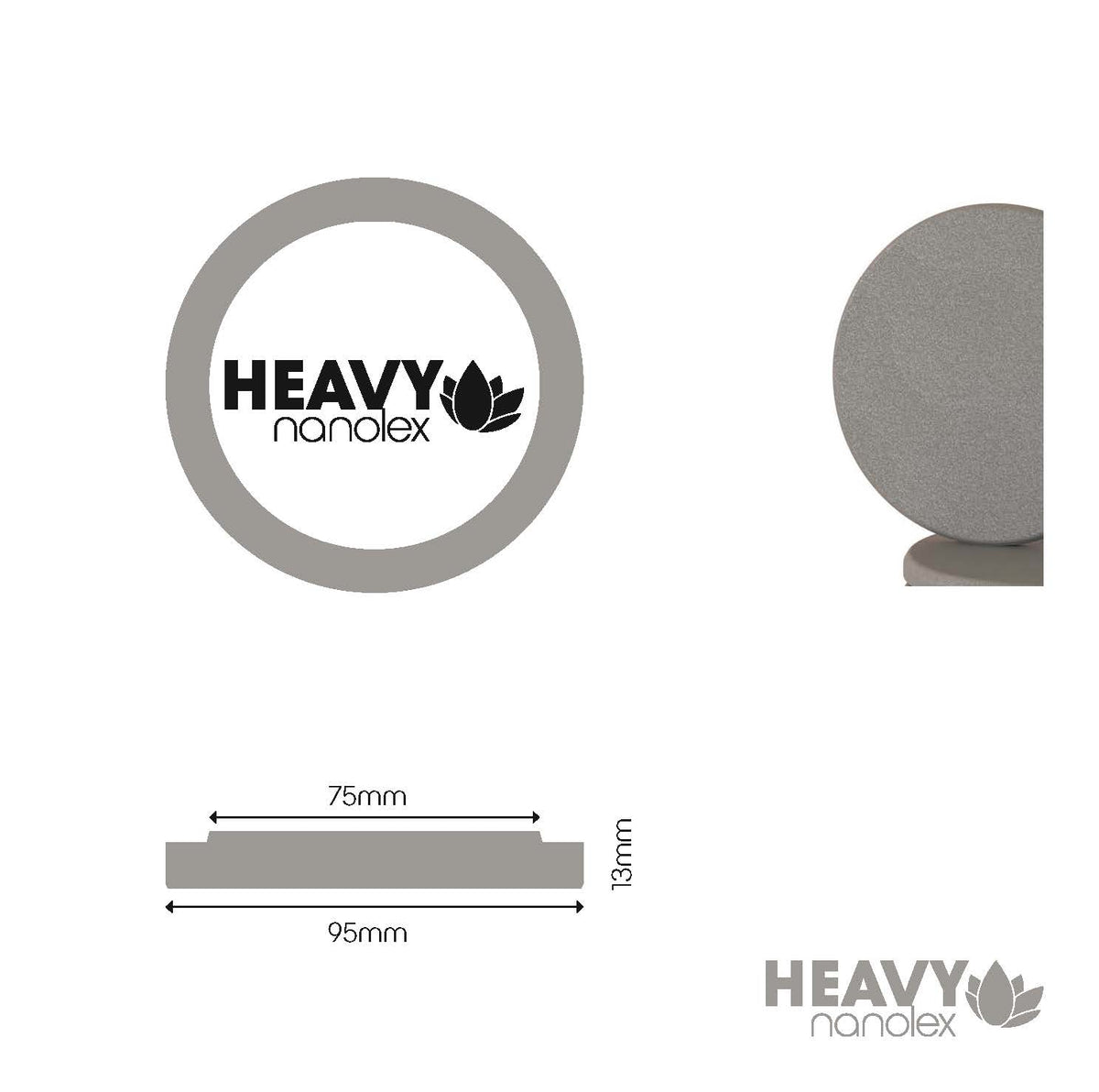 Nanolex Polishing Pad 95x13x75, Hard, Grey x3