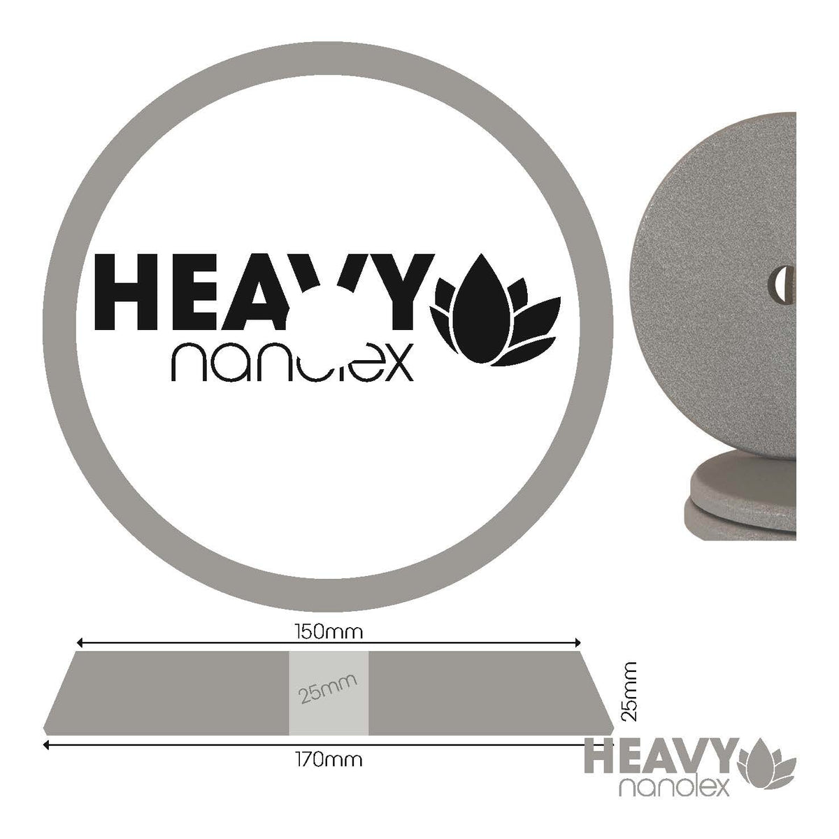 Nanolex Polishing Pad DA 170x25x150, Hard, Grey x1