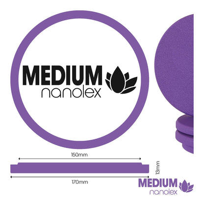 Nanolex Polishing Pad 170x13x150, Medium, Purple x3