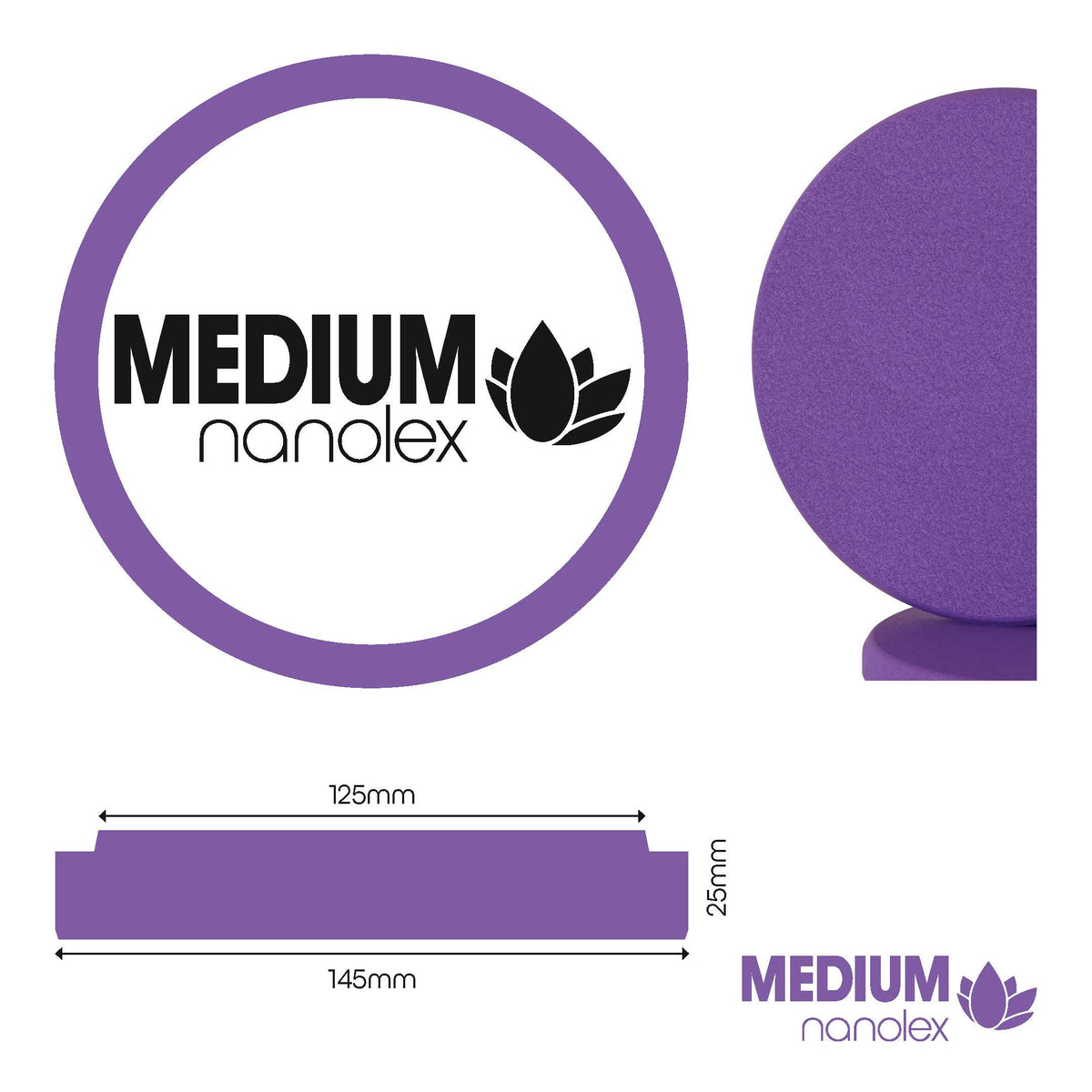 Nanolex Polishing Pad 145x25x125, Medium, Purple x1