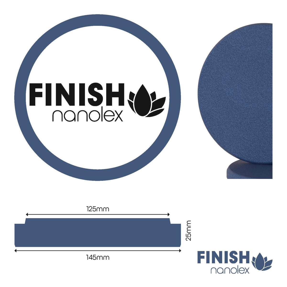 Nanolex Polishing Pad 145x25x125, Soft, Dark Blue x1
